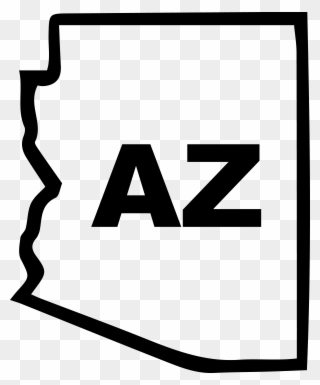 Arizona State Outline Decal - Arizona State Black And White Clipart