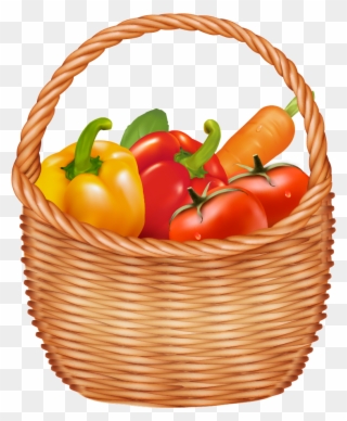Vegetable Basket Clipart At Getdrawings - Fruits And Vegetables Basket - Png Download