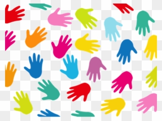 Software Development Clipart Team Discussion - Colourful Hand Prints Png Transparent Png