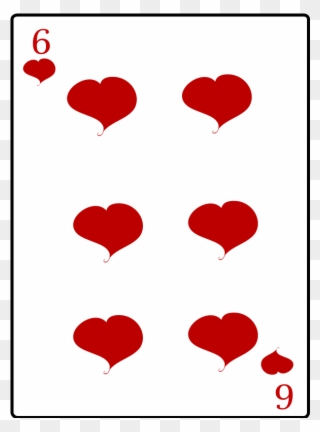 Free 6 Of Hearts - Six Of Hearts Card Clipart