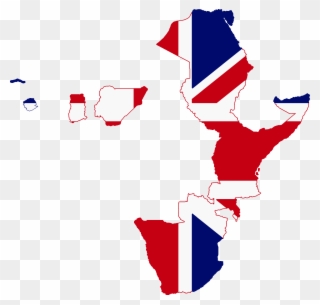 Flag Map Of British Africa - British Empire Flag Map Clipart