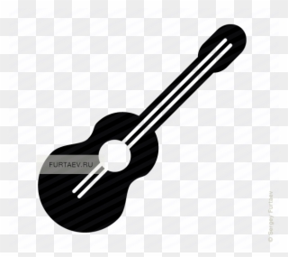 Ukulele Vector Black And White Vector Royalty Free - Guitar Icon Small Clipart
