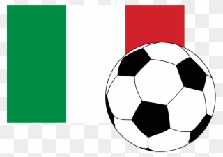 Flag Of Italy With Football - Colouring Page Of Ball Clipart