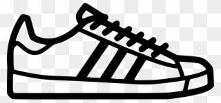 Footprint Svg Tennis Shoe Vector Black And White Stock - Adidas Shoes Icon Png Clipart