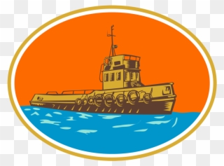 Tugboat Tug Towboat Woodcut Example Image - Tugboat Clipart