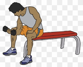 Free Dumbell Lifter - Working Out Clip Art - Png Download