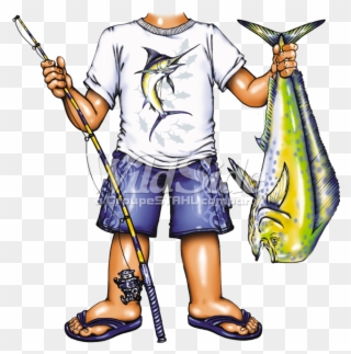 Fisher Boy With Fish - Fisher Boy Clipart