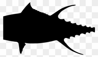 Shadow Clipart Fishing - Yellowfin Tuna Black And White - Png Download