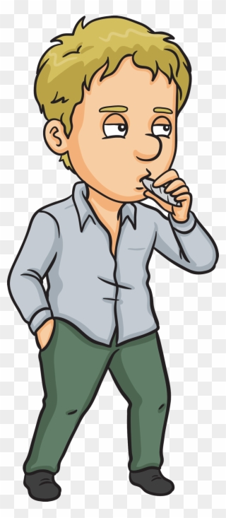 Well, The Pipes For Inhaling Are Not The Simple-minded - Cartoon People Smoking Weed Clipart