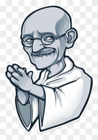 Gandhi Transparent Caricature - Mahatma Gandhi Cartoon Png Clipart