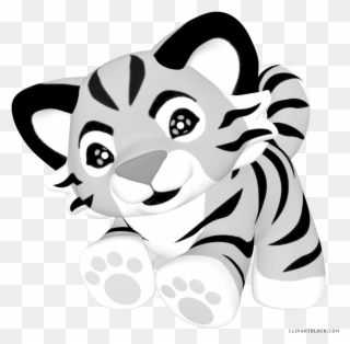Head Clipart White Tiger - Tiger Baby Animation Png Transparent Png