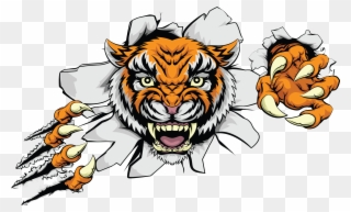 Euclidean Vector Clip Art - Tiger Ripping Through Paper - Png Download