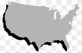 United States Clipart Border State - Gray Map Of Usa - Png Download