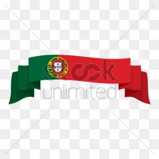 Portugal Flag Banner Vector Image - Portuguese Flag Vector Png Clipart