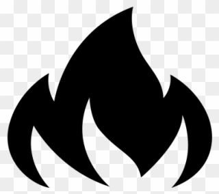 Flames Clipart Fire Symbol - Fire Png Black And White Transparent Png