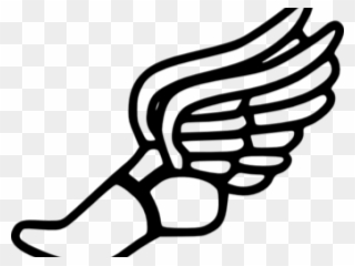 Railroad Tracks Clipart - Cross Country Winged Foot - Png Download