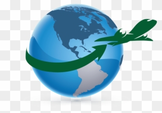 Design Free Logo Travel - Globe With Airplane Logo Clipart