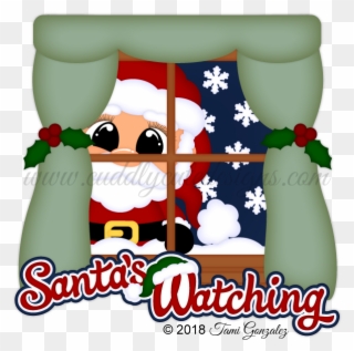 Santa's Watching - Santa Claus Clipart
