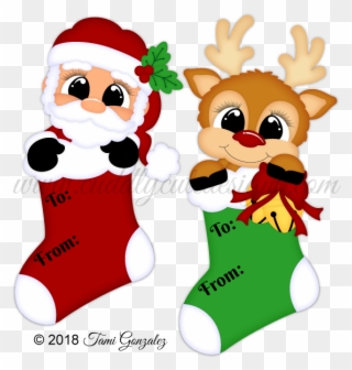 Santa & Reindeer - Santa Claus Clipart