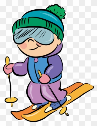 Skiing Cartoon - Детский Спорт Картинки Clipart