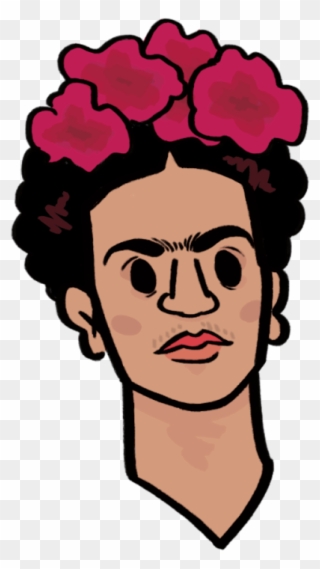 The Second Is A Stylized Portrait Of Frida Kahlo - Illustration Clipart