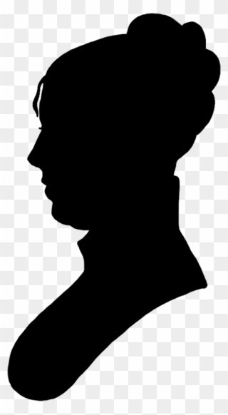 Face Silhouette Woman Black - Victorian Silhouette Portrait Clipart