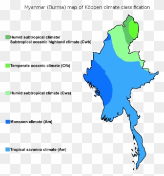 Myanmar Map Of Köppen Climate Classification - Koppen Climate Classification Thailand Clipart