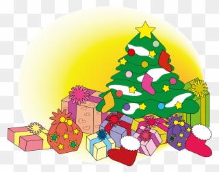 Christmas, Winter, Tree, Gift - Christmas Tree And Gifts Clip Art - Png Download