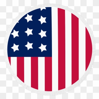 Round Beach Towel American Flag Patriot By Mimosa Inc - Bandera De Estados Unidos Png Clipart