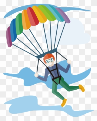 Parachuting Clip Art Sport - Parachute Clipart - Png Download