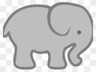 Grey Clipart Baby Elephant - Cartoon Animal Side View - Png Download