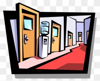 Hallway With Water Cooler - Classroom Rules And Behaviour Clipart