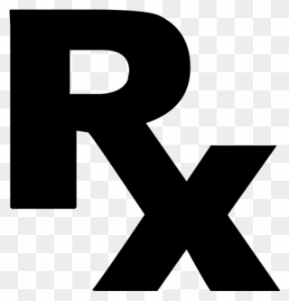 Rx Symbol Black Bold Plain Clip Art Image - Medical Prescription - Png Download