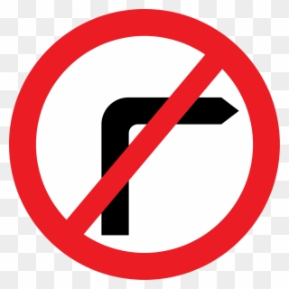Uk Traffic Sign - No Right Turn Road Sign Clipart