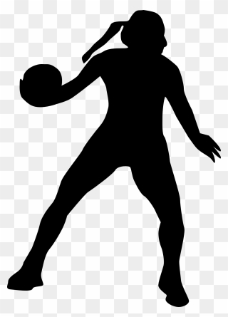Court Clipart Black And White - Transparent Netball Silhouette - Png Download