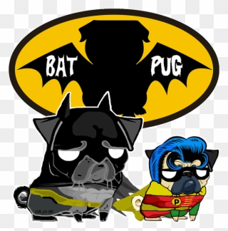 Dark Lord Pug - Batman Pug Cartoon Clipart