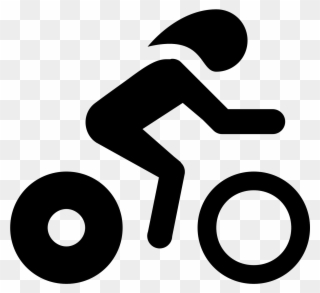 Cyclist Icon - Biking Black And White Clipart
