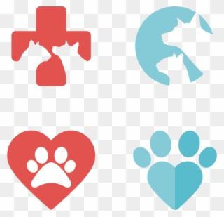 Logo Veterinarian Veterinary Flat Pets Element Flag - Logos Veterinaria Png Clipart