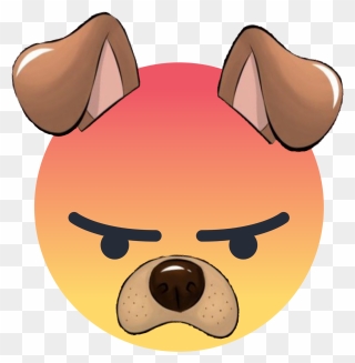 Emoji Mad Dogears Ears Face Dog Snapchat Snap Instagram - Me Emputa Emoji Clipart