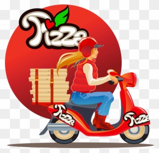 Pizza Motorcycle Beauty - Pizza Delivery Clipart