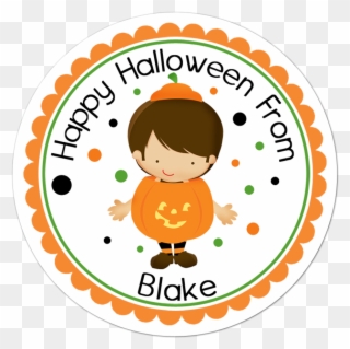 Boy Pumpkin Costume Personalized Sticker - Shirt Clipart