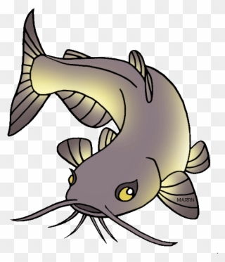 United States Clip Art By Phillip Martin, Nebraska - Cartoon Picture Of Catfish - Png Download