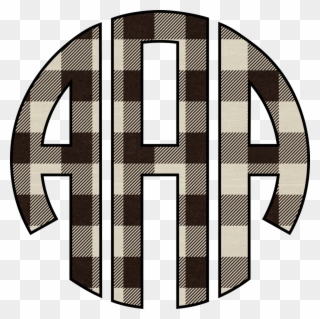 White Plaid Monogram- Sublimation Transfer - Circle Clipart