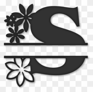 Flower Split Monogram S - Png Monogram Split G Clipart