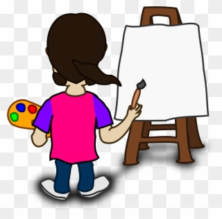 Banner Transparent Board Clipart Painter - Cartoon Image Of Painting - Png Download