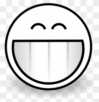 Smiley Face Black And White Clipart Free Happy Faces - Smiley Face Grin Black And White - Png Download