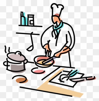 Chief Clipart Line Cook - Preparing Food Clipart - Png Download