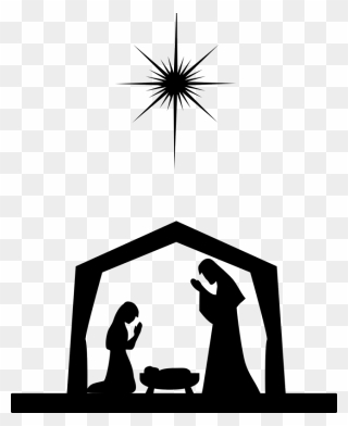 Nativity Scene Nativity Of Jesus Silhouette Christ - O Come Immanuel (string Trio) Clipart