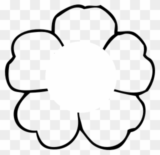 Flower Outline To Print No Center Clip - Poppy Flower Clipart Black And White - Png Download