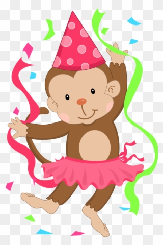 B *✿* De Duda Cavalcanti Happy Birthday Girls, Moms - Birthday Monkey Clipart - Png Download